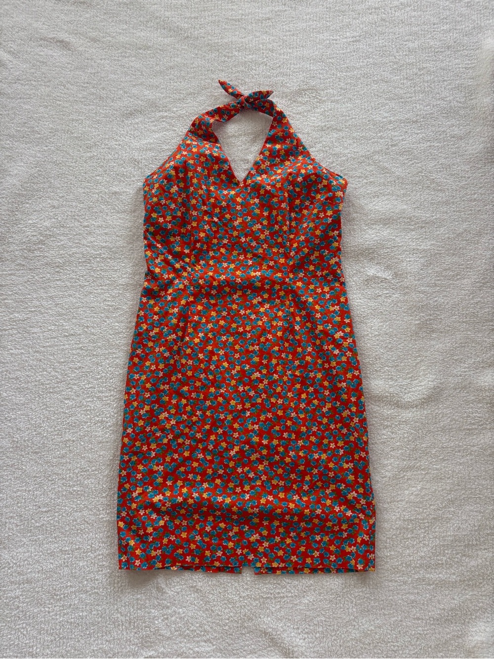 Ralph Lauren Women’s 6 Orange Floral Halter Mini Dress
